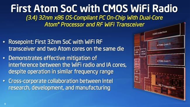 Intel Rosepoint: un Atom con Wifi integrado en la CPU Intel Rosepoint: un Atom con Wifi integrado en la CPU