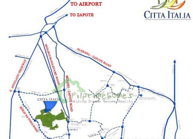Homes for Sale - House and Lot Cavite Crown Asia | Citta Italia Vicinity Map
