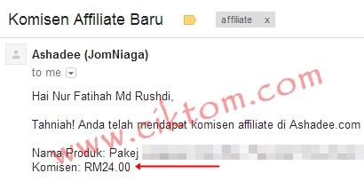 Komisen Affiliate 2: RM24