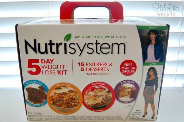 Nutrisystem 5 Day Weight Loss Kit Menu Card