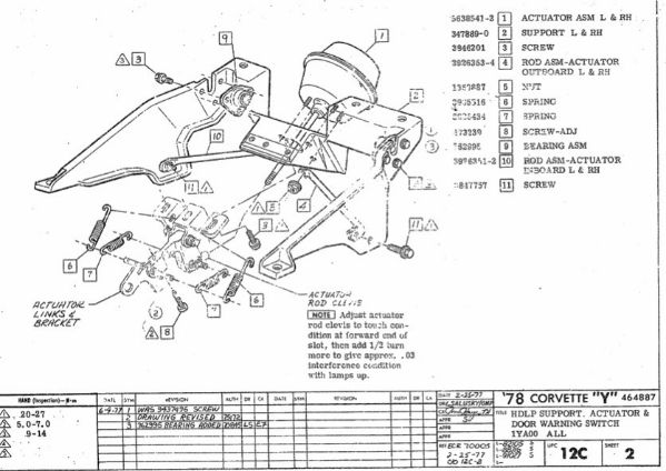 78 C3corvetteheadlightsupportactuator Zps76db6bff