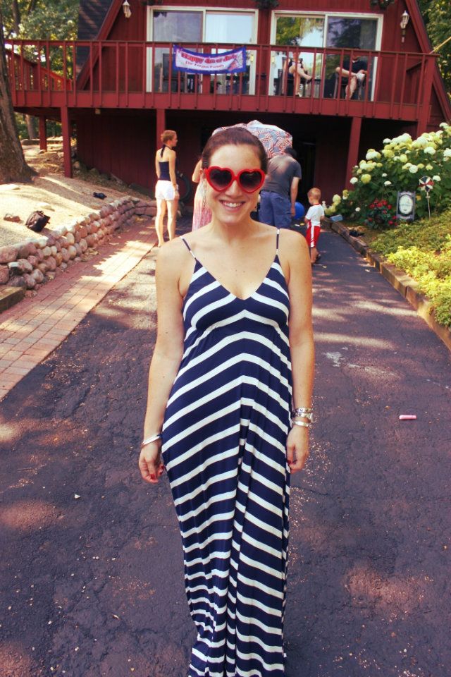 stripe maxi dress