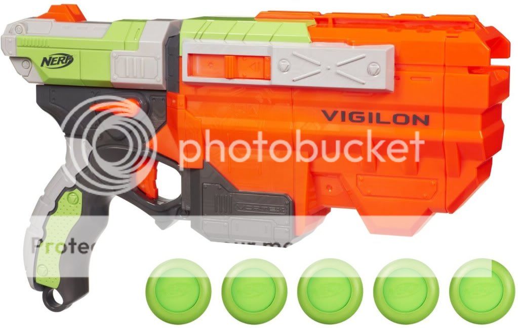 NERF Vortex Vigilon Long Range Disc Pistol Gun *New*  