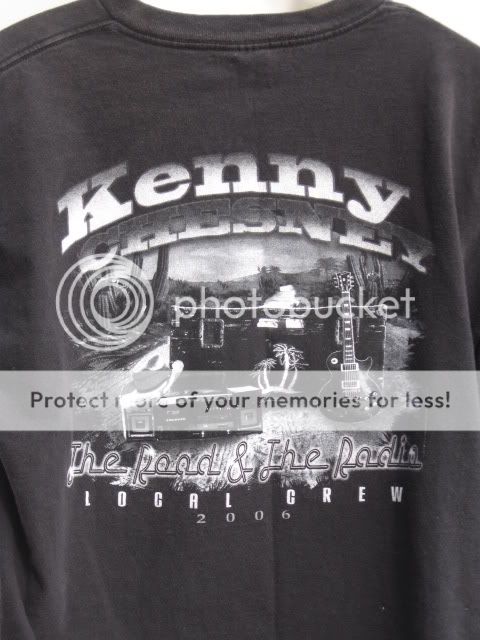 vtg 2006 Kenny Chesney the Road & the Radio Road Crew XL 2 sided t 