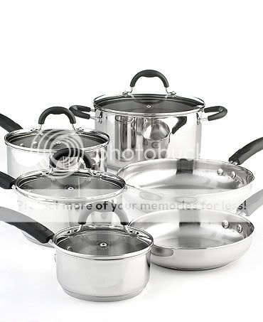   Stewart Collection 10 Piece Stainless Steel Cookware Set New NIB BNIB