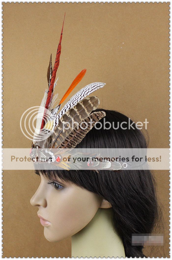 Indian Crystal Feather Band Headband Headdress Carnival Samba Headpiece ...
