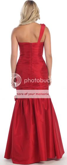 OFF ONE SHOULDER HOMECOMING PROM EVENING RUSHED TAFFETA  