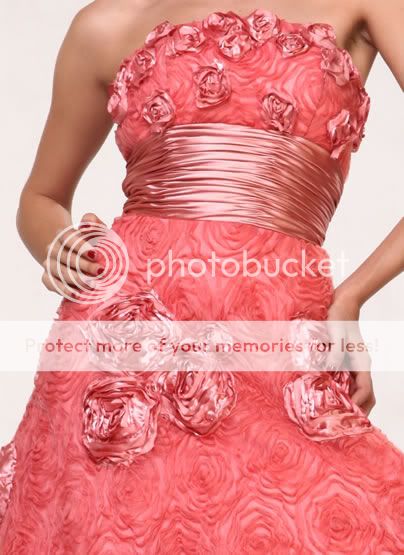 CORAL FORMAL PAGEANT PROM DRESS EMPIRE WAIST PLUS SIZE  