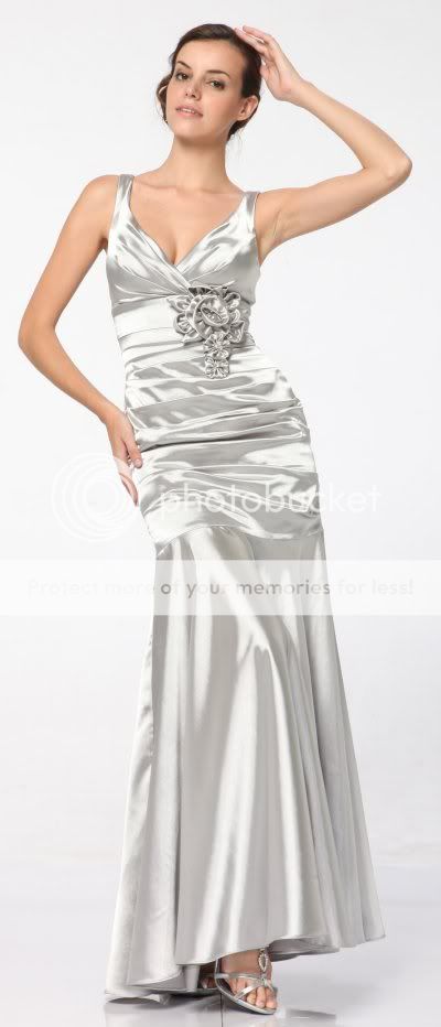 This elegant, long formal mermaid style dress has tank straps and 