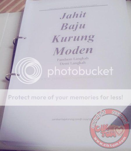Contoh printout ebook Jahit Baju Kurung Moden