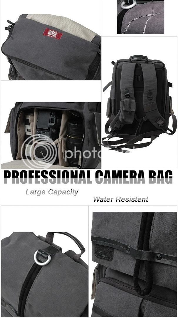 Canvas Camera Laptop Backpacks Rucksack Bags DSLR SLR  