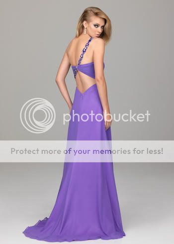 Purple Elegant One Shoulder Wedding Bridal Evening Prom Girl Party 