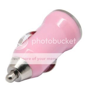 New Universal Mini USB Car Charger Adapter for iPhone MP4 Player Pink 