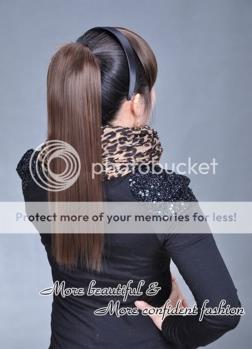 New Fashion Long Straight Ponytail Pony Hair Piece Extensions 