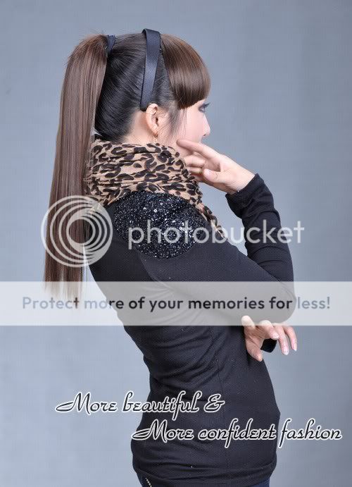 New Fashion Long Straight Ponytail Pony Hair Piece Extensions 